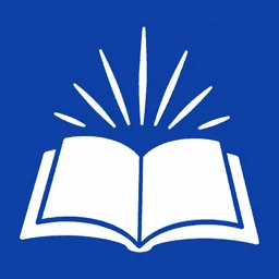 DailyWord Bible: Offline + Quiz app icon: a white open book with rays of light on a blue background